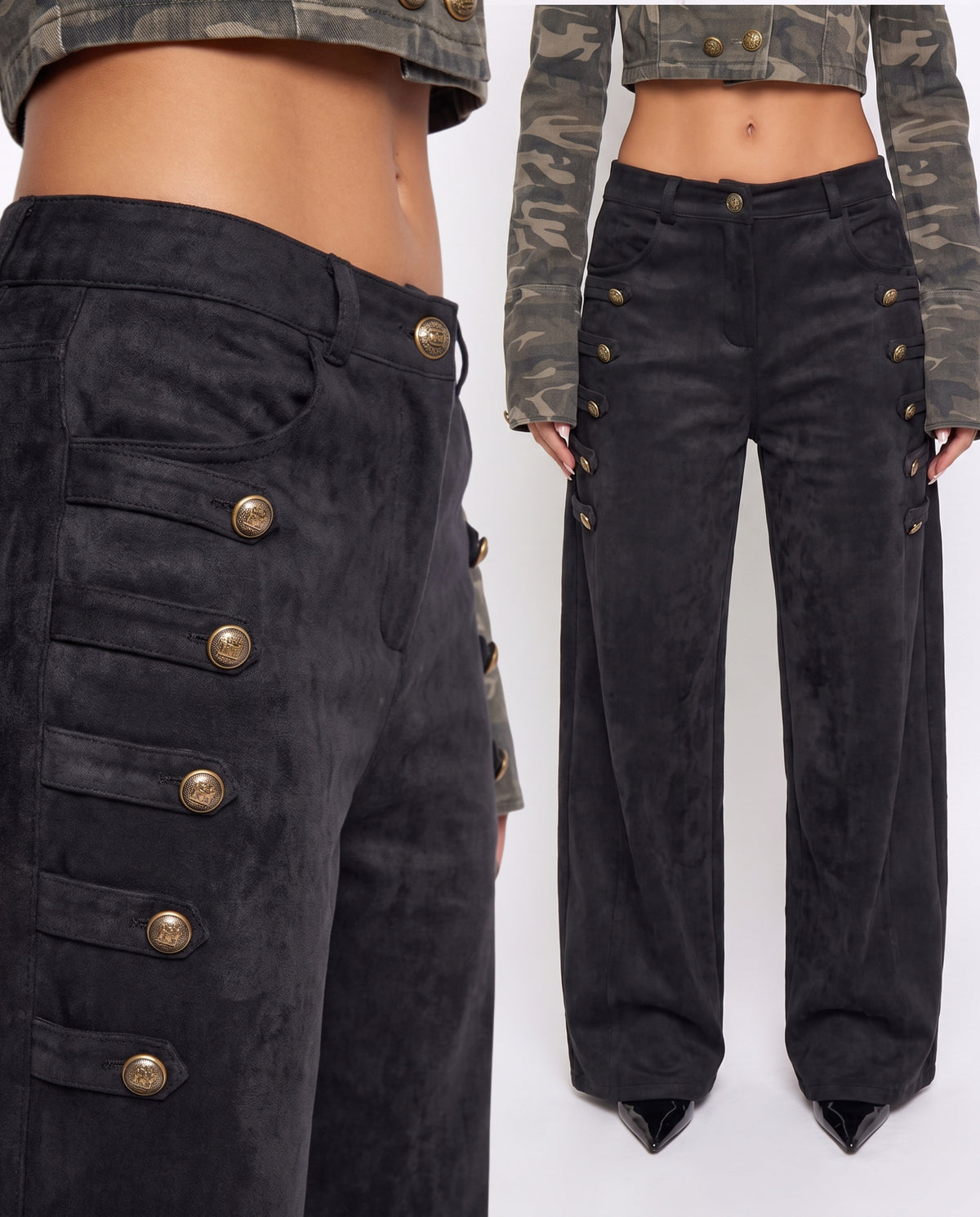 Pantalone Suede Buttons