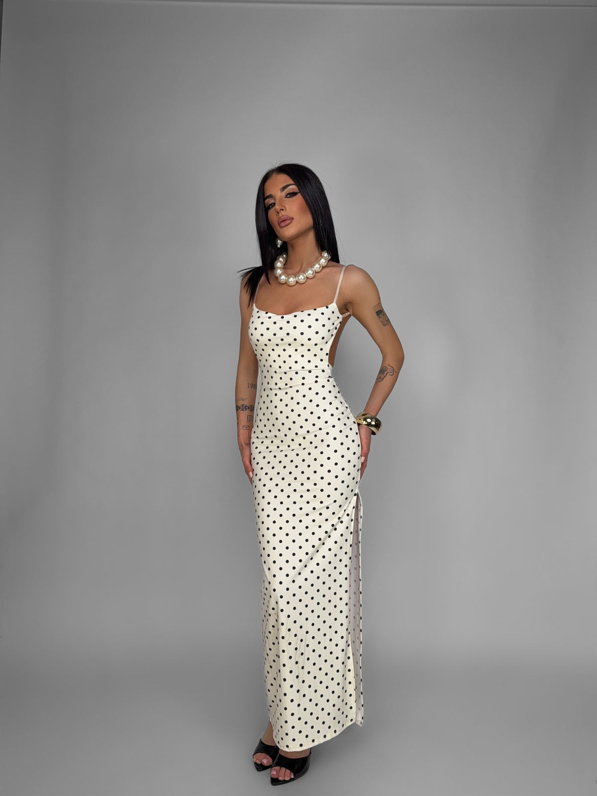 Abito Romantic Dot-White