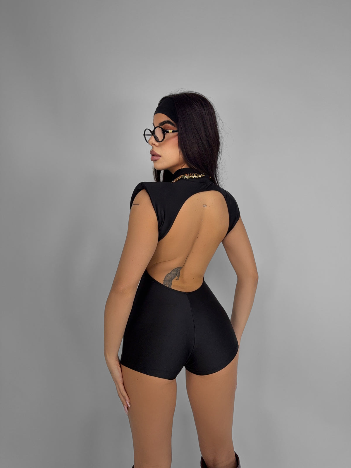 Oval Back Jumpsuit - Black