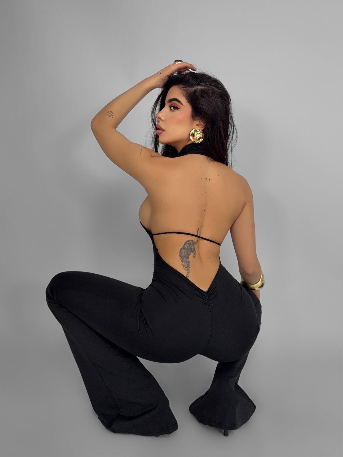 Halter Jumpsuit-Black
