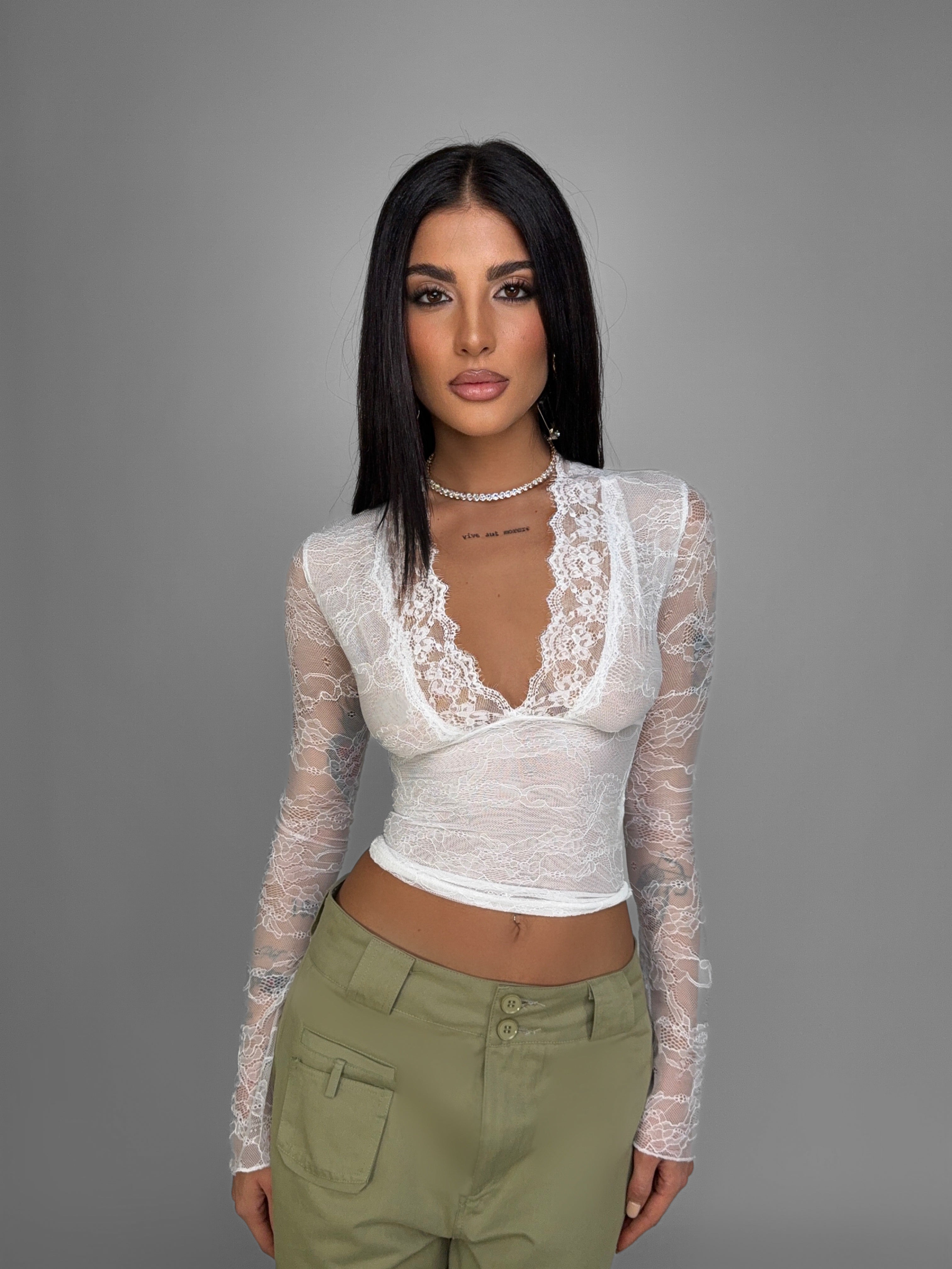 Top Lace Edit-White