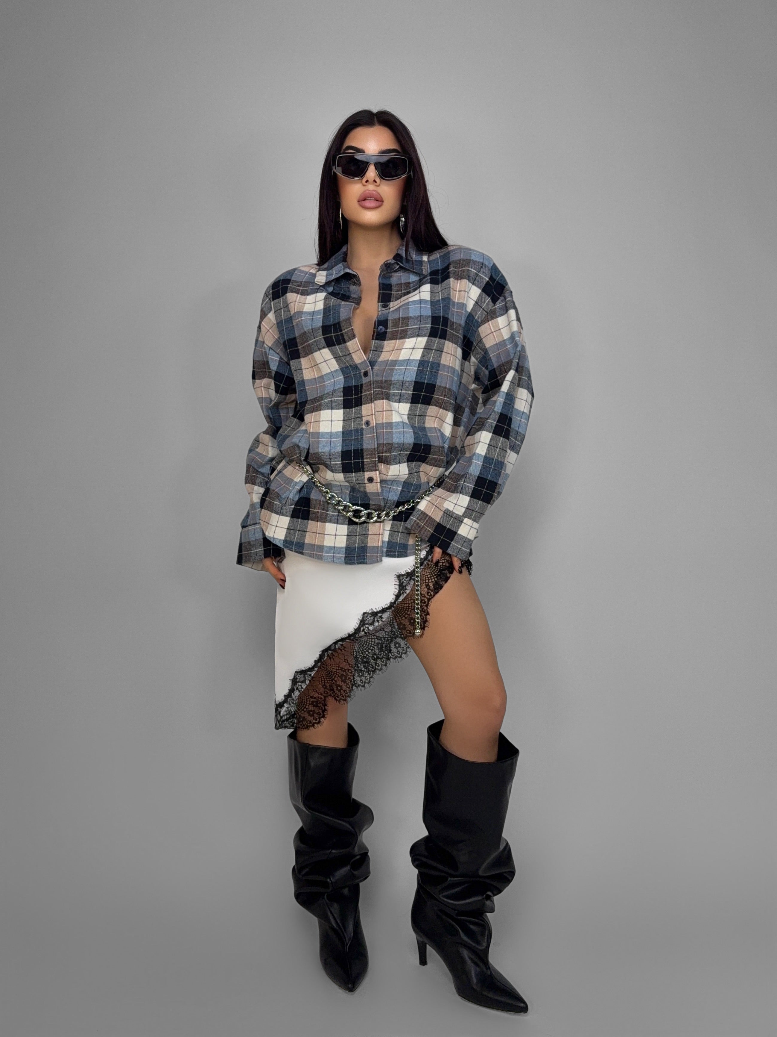 Total Look Country Check-Blu