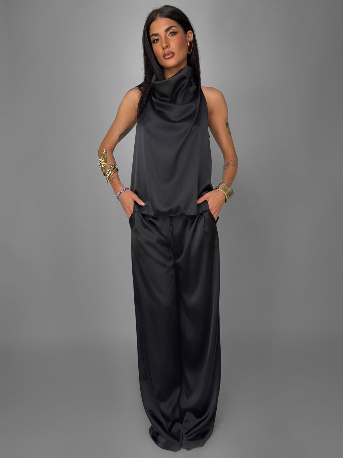 Completo Silky Drape-Black
