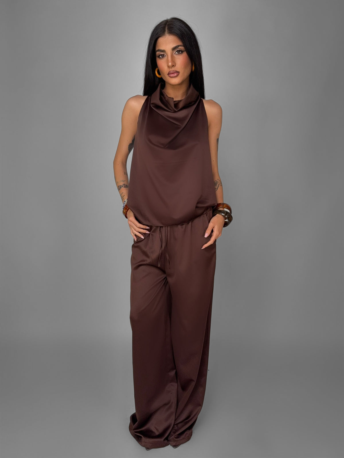 Completo Silky Drape-Brown