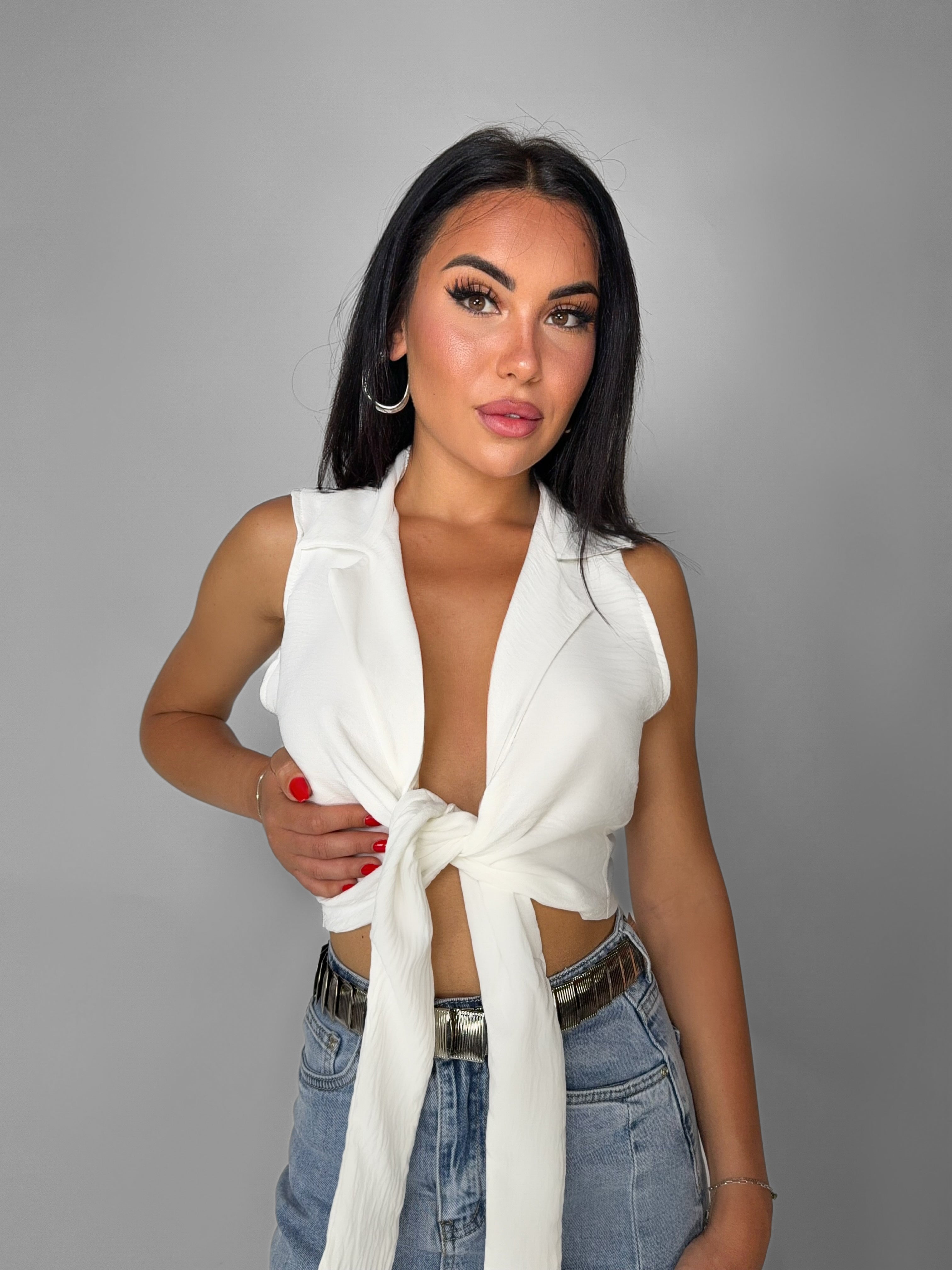 Top Bow Detail-White