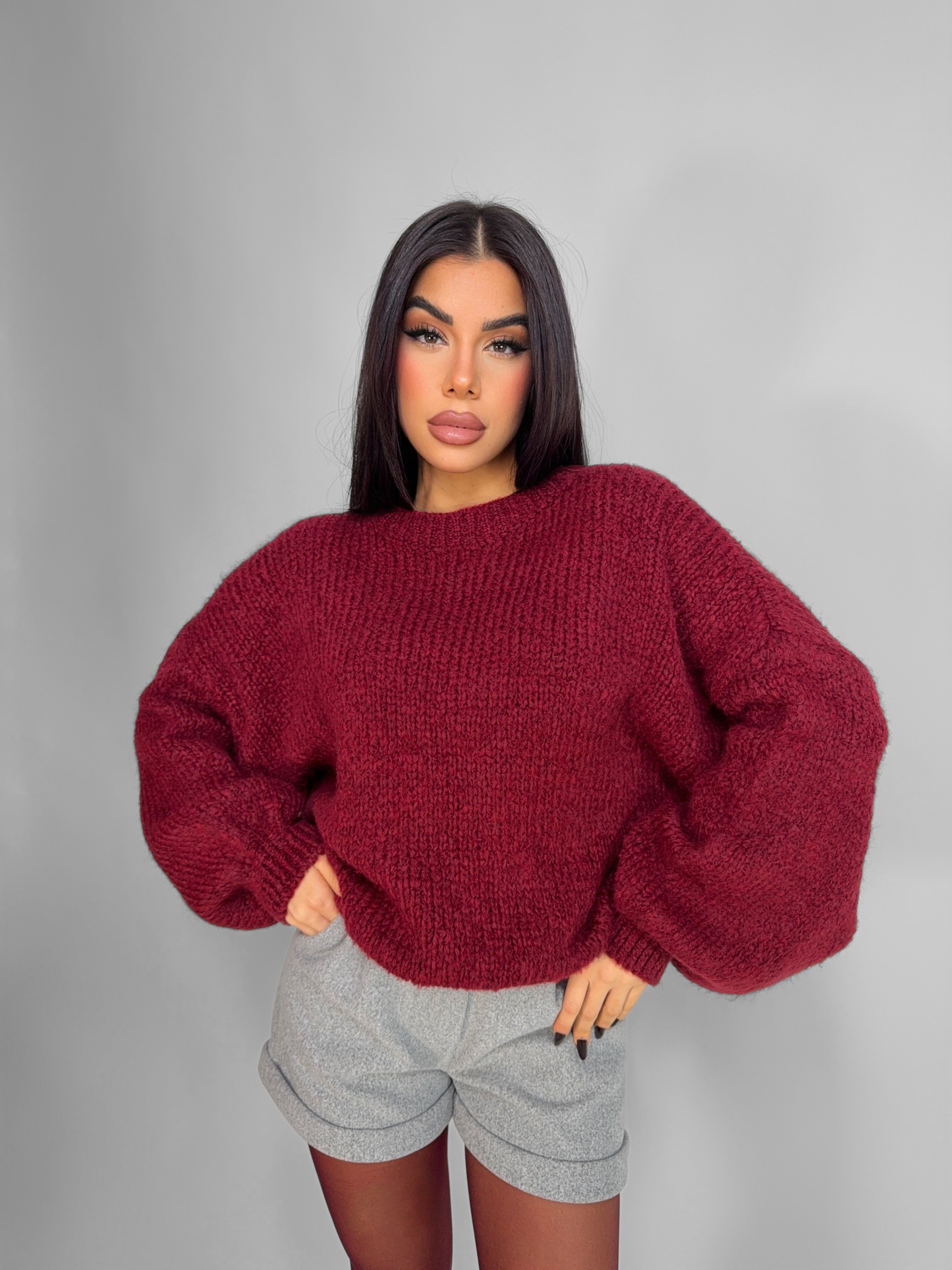 Maglione Hoddie Balloon-Cherry red