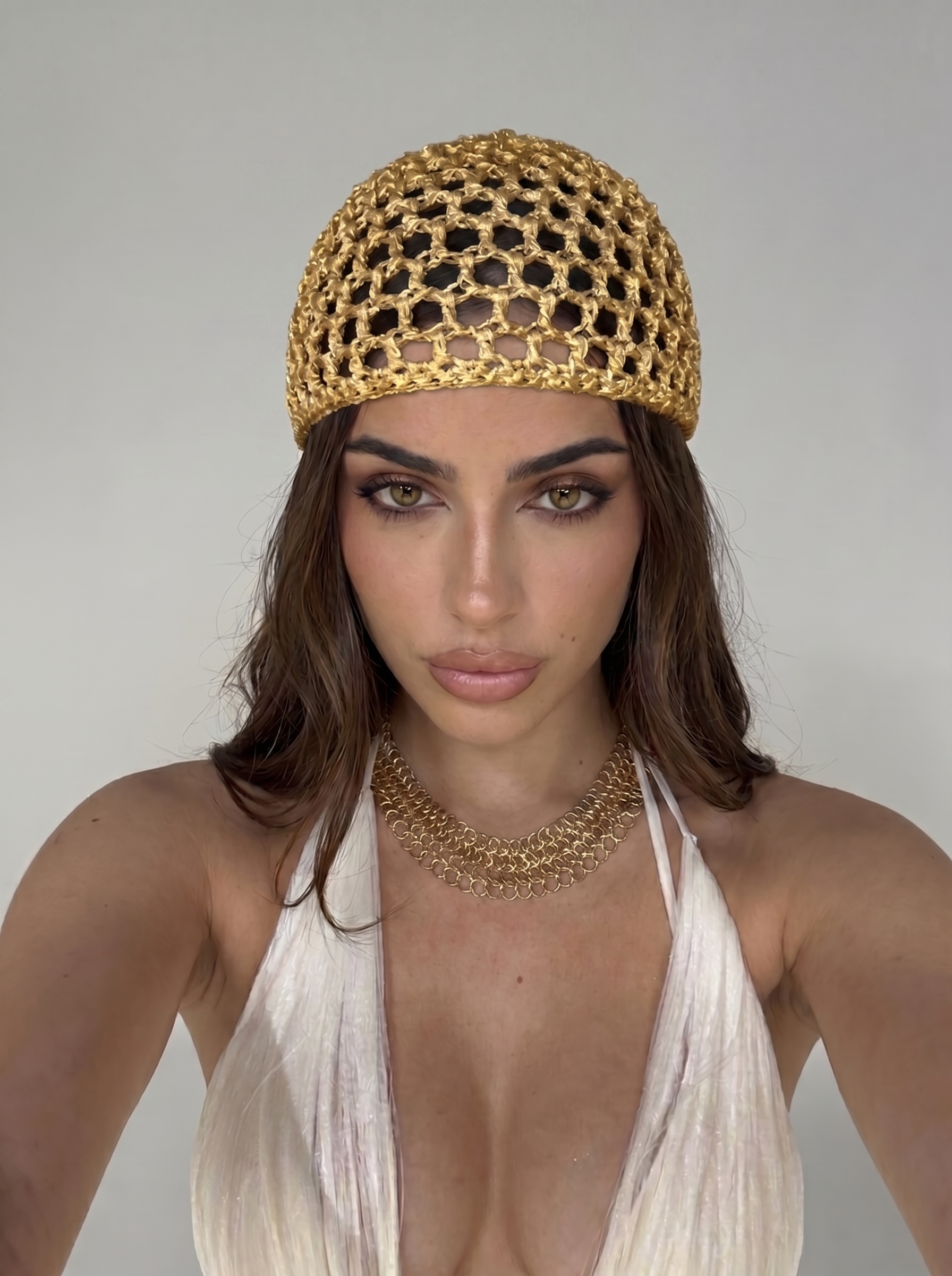 Crochet Hat - Light Brown