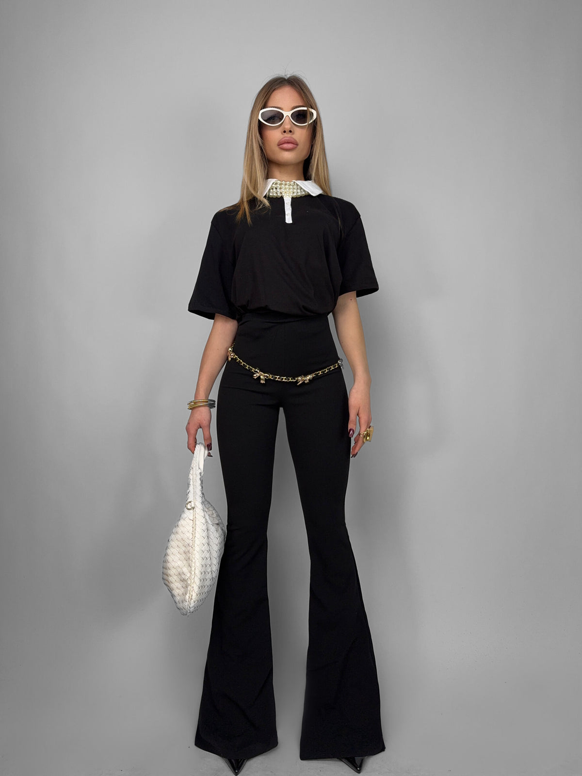 Wide Leg Trousers - Black
