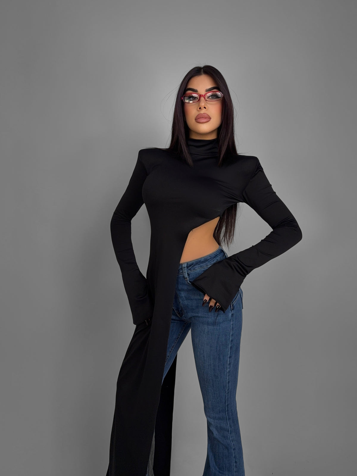 Asymmetrical Jersey - Black
