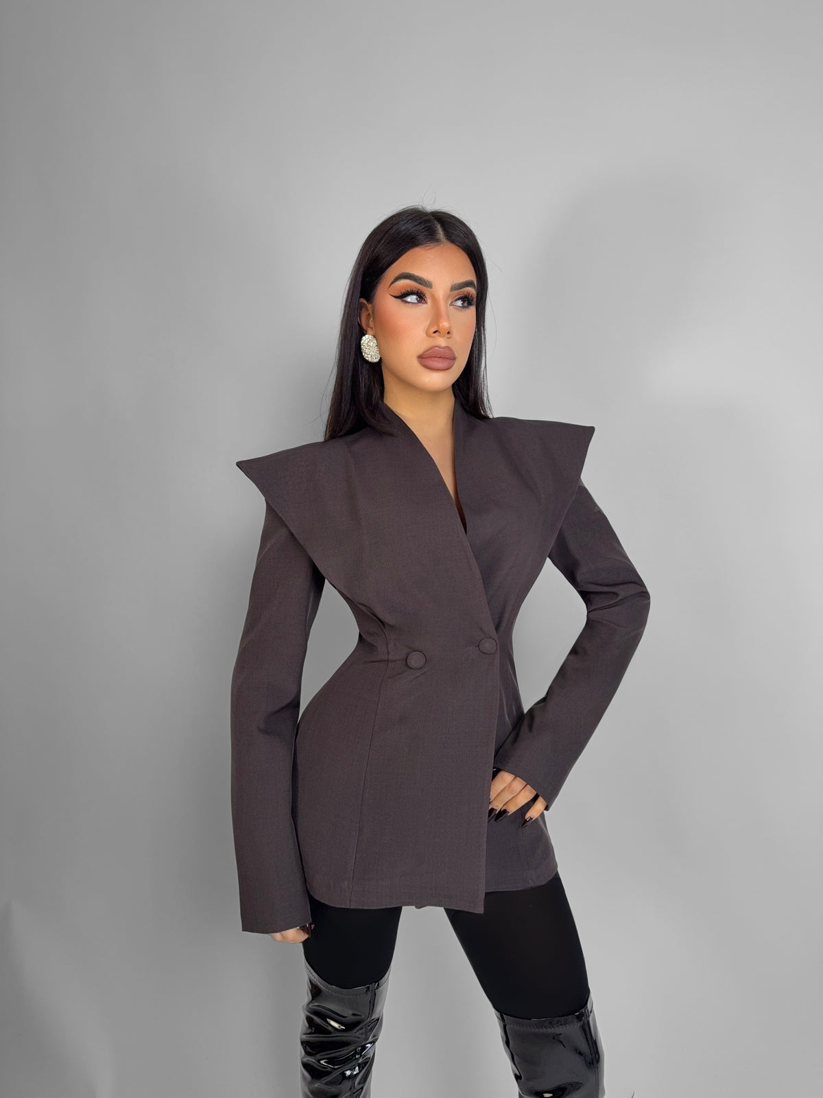 Traje/Chaqueta Desestructurada - Marrón