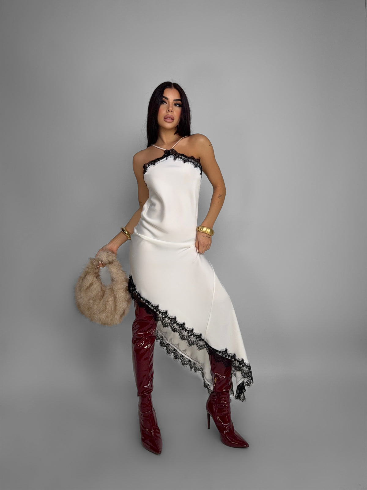 Abito Satin Allure-White