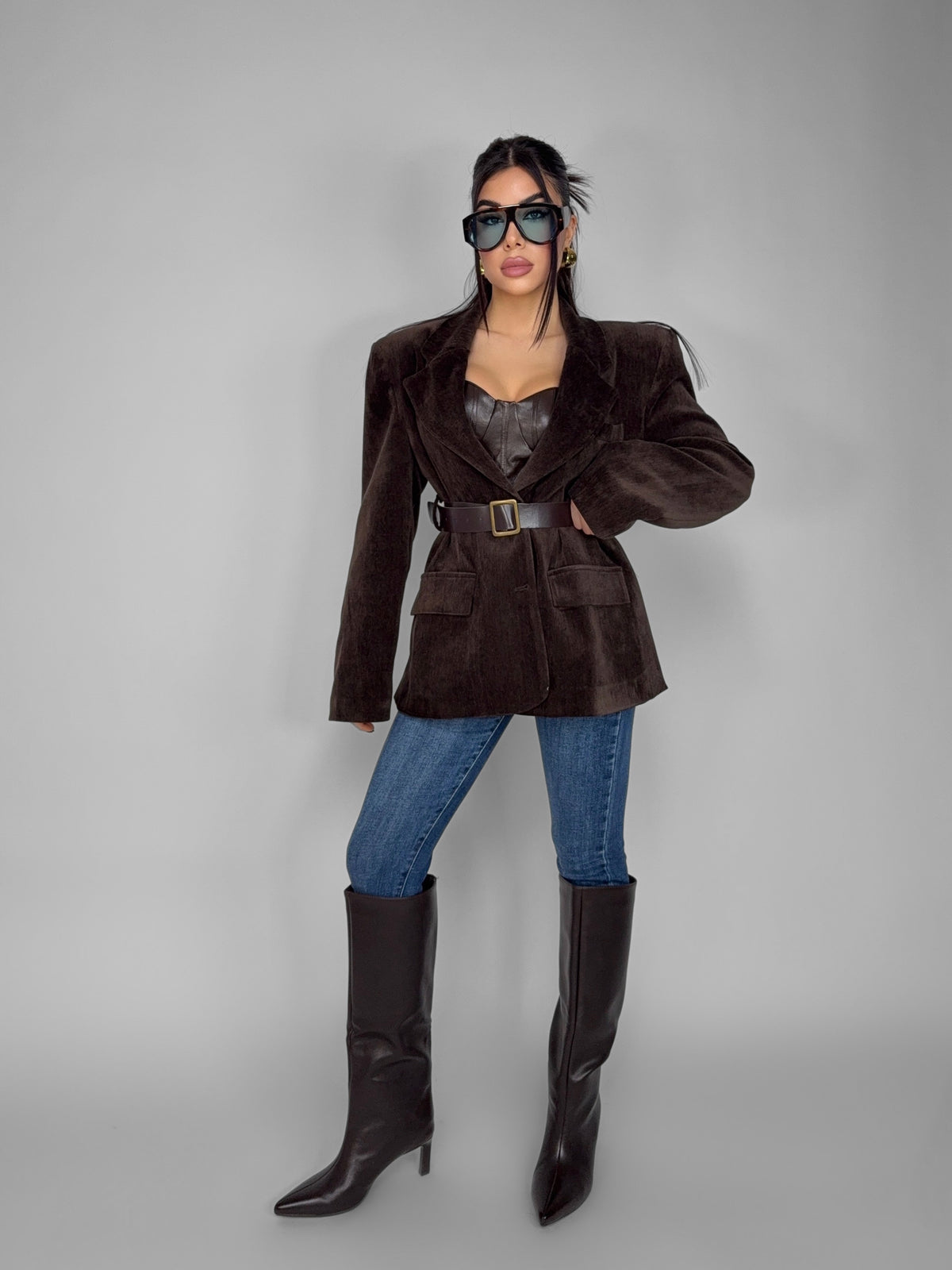 Total Look Belted Brown