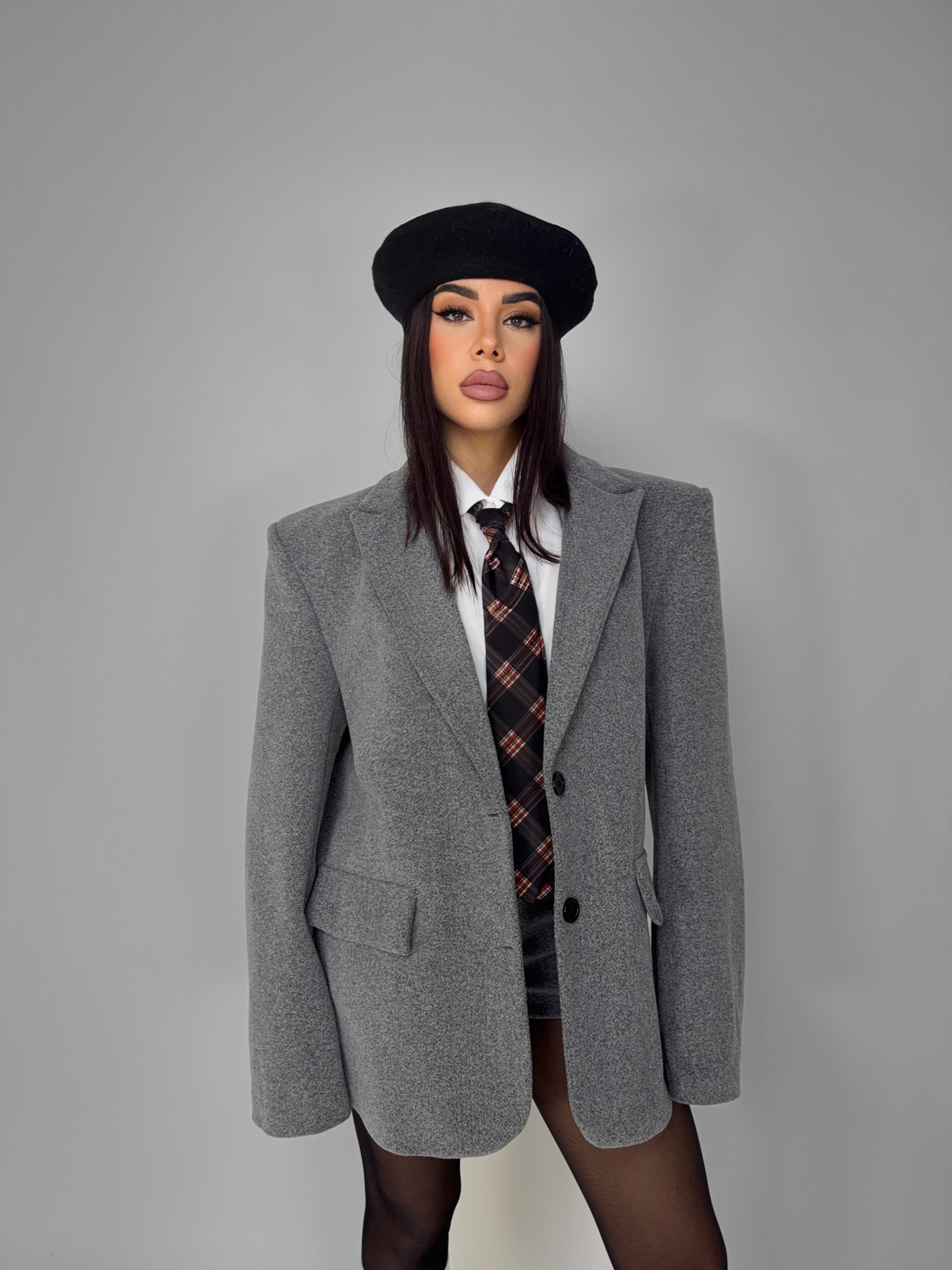 Material Girl Coat - Grey