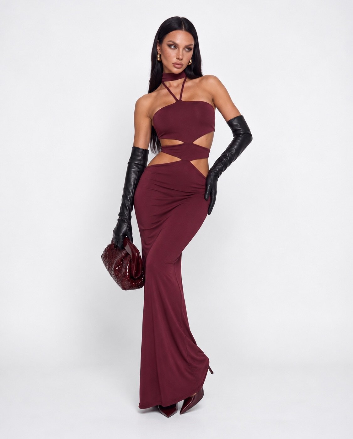 Abito Cut Out-Cherry Red