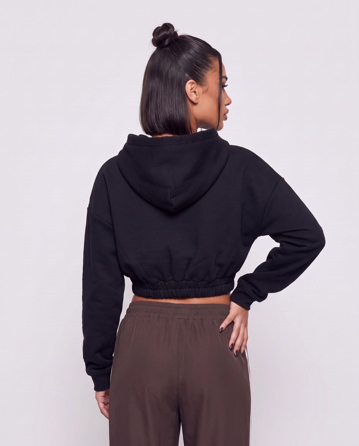 Felpa Crop Cozy-Black