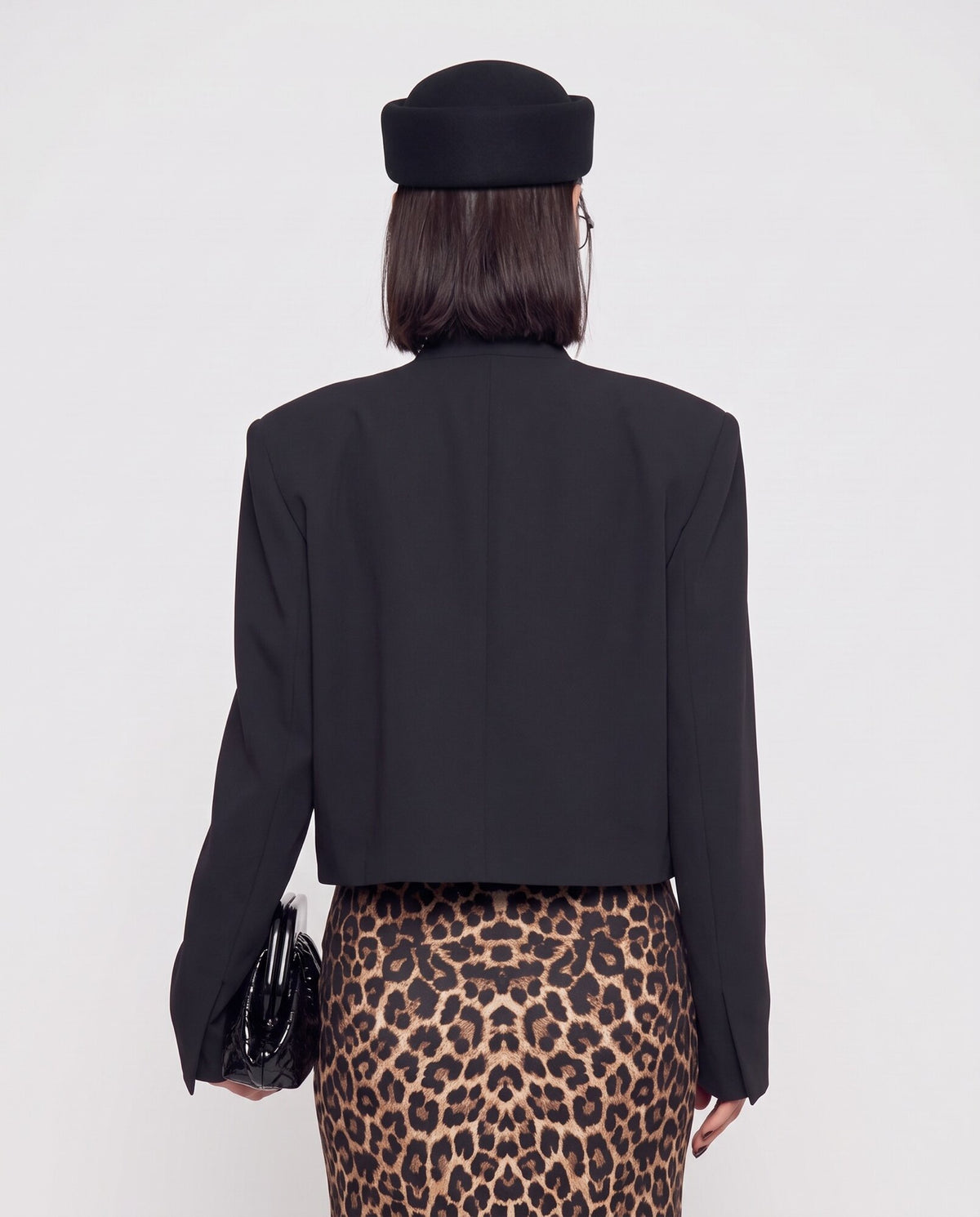 Giacchetto Boxy Crop-Black