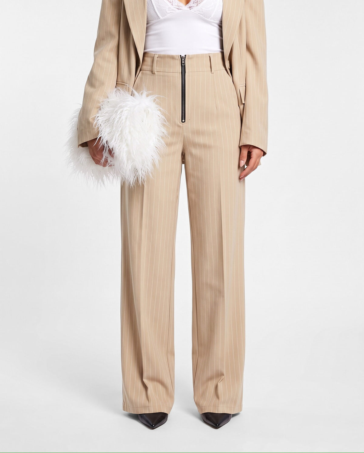 Coord Set Pinstripe-Beige