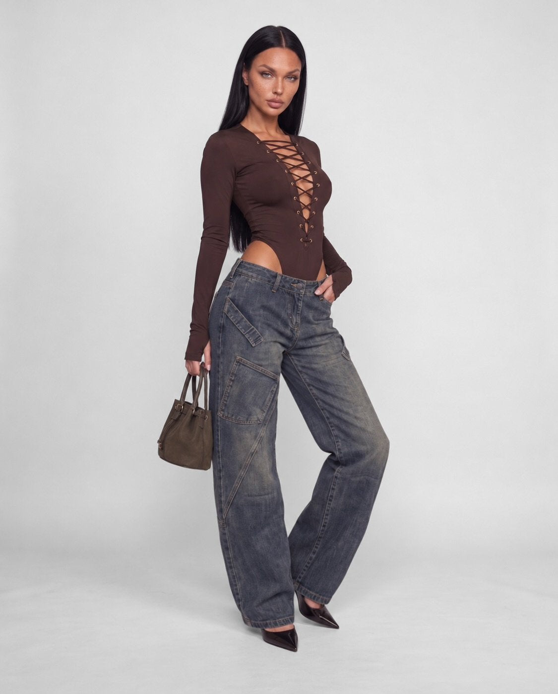 Total Look Studded Brown