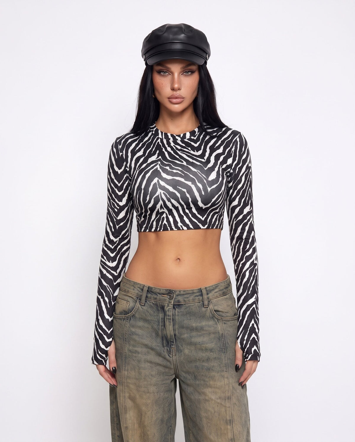 Maglia Crop-Zebra