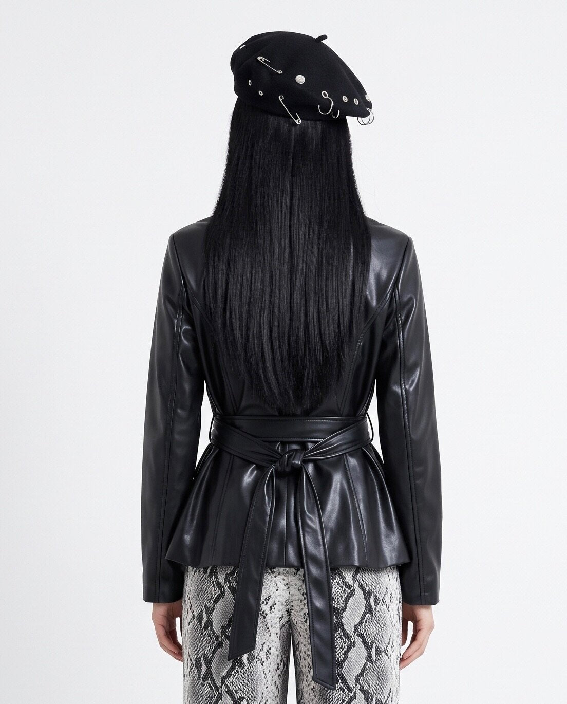 Trench Glossy Leather-Black