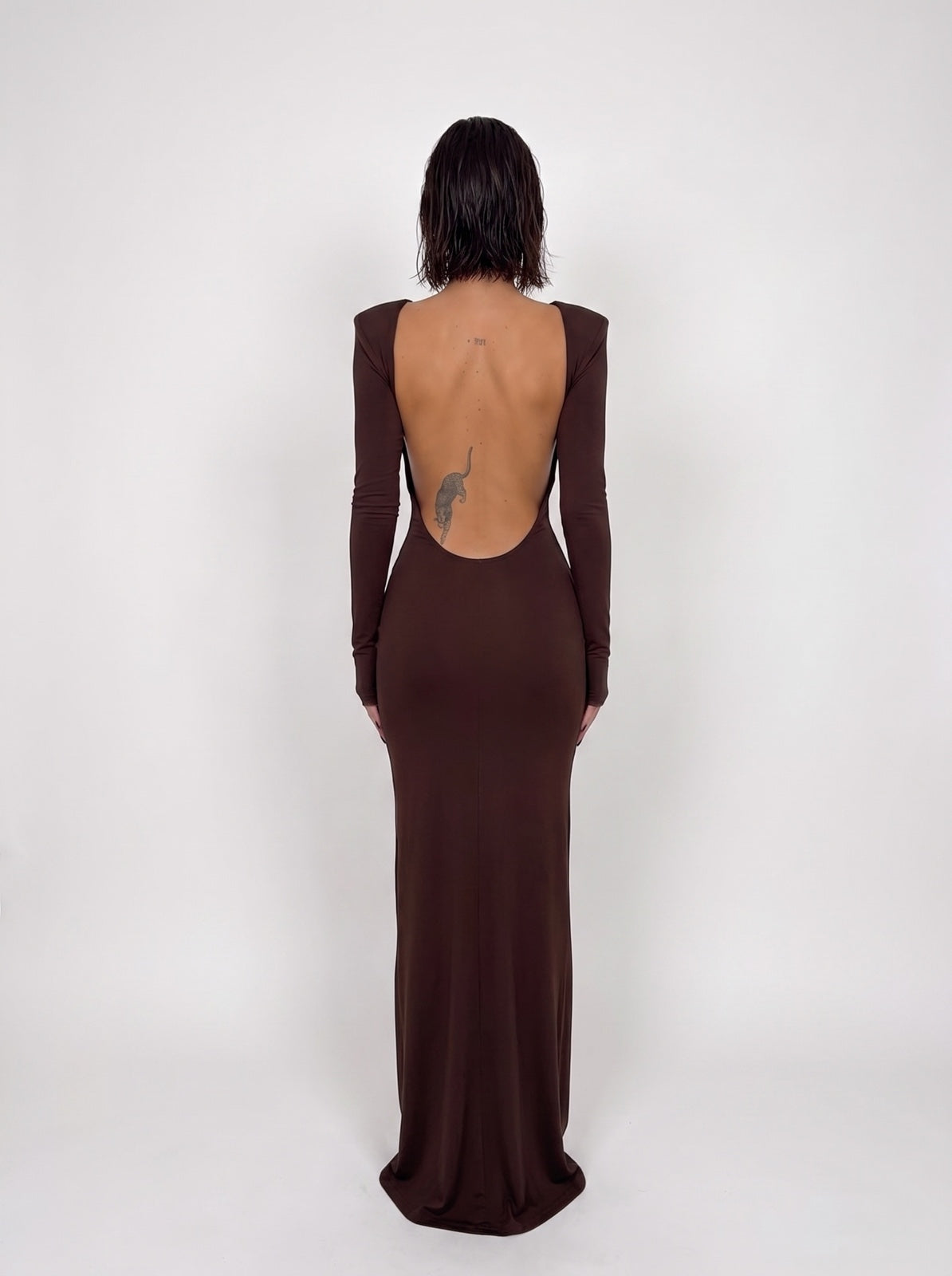 Abito Bare Back-Brown