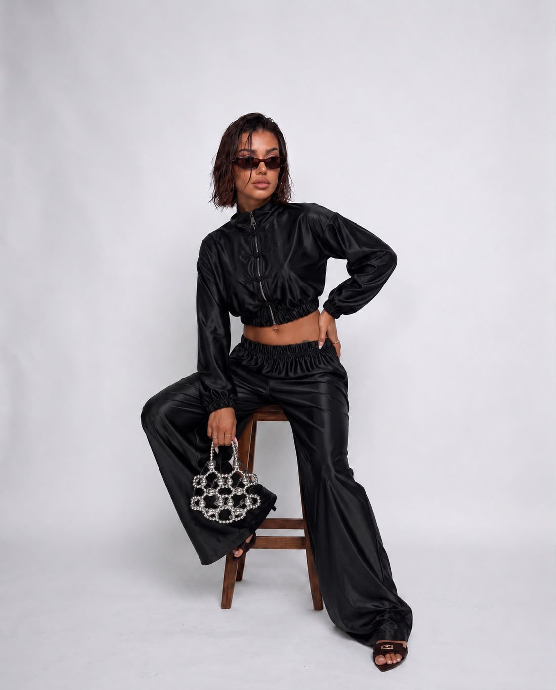 Co-ord Set Kor silk - Black