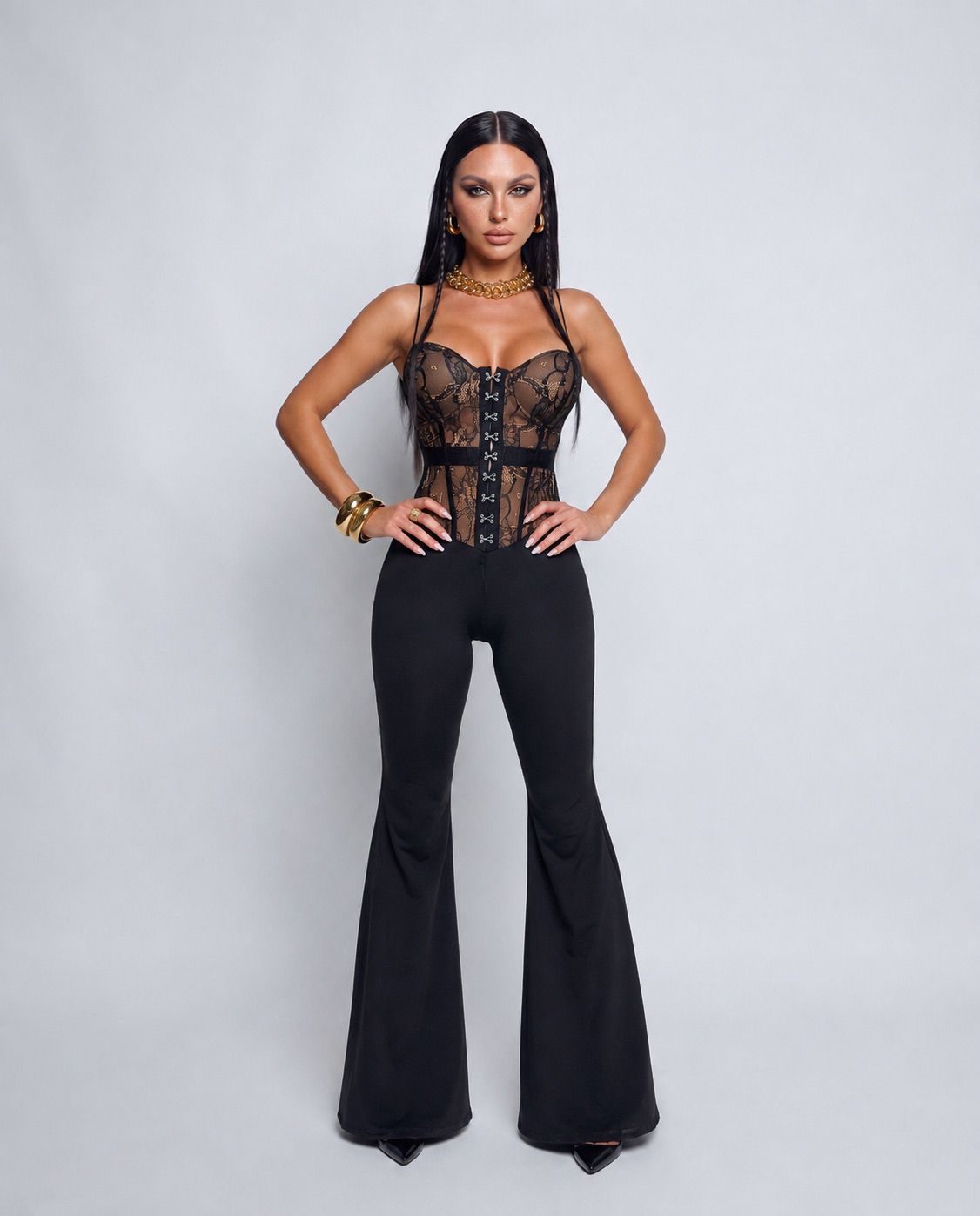Nude Lace Jumpsuit