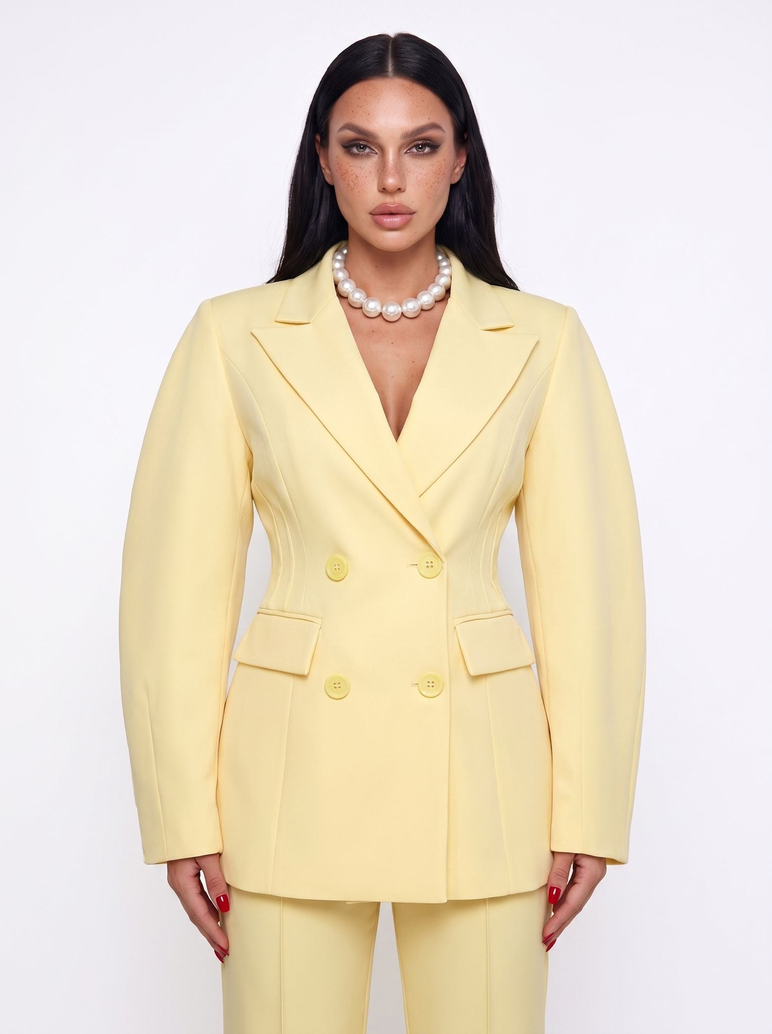 Co-ord Set Double Breasted-Yellow