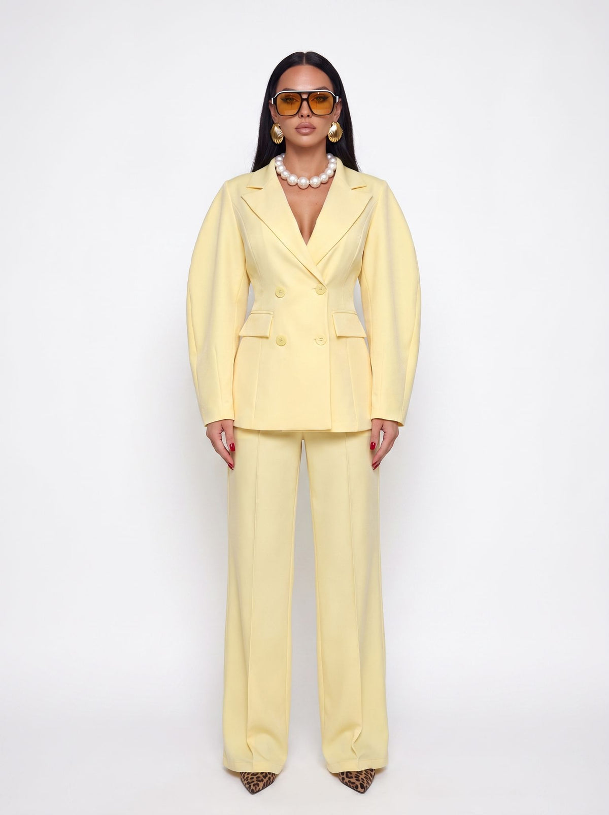 Co-ord Set Double Breasted-Yellow