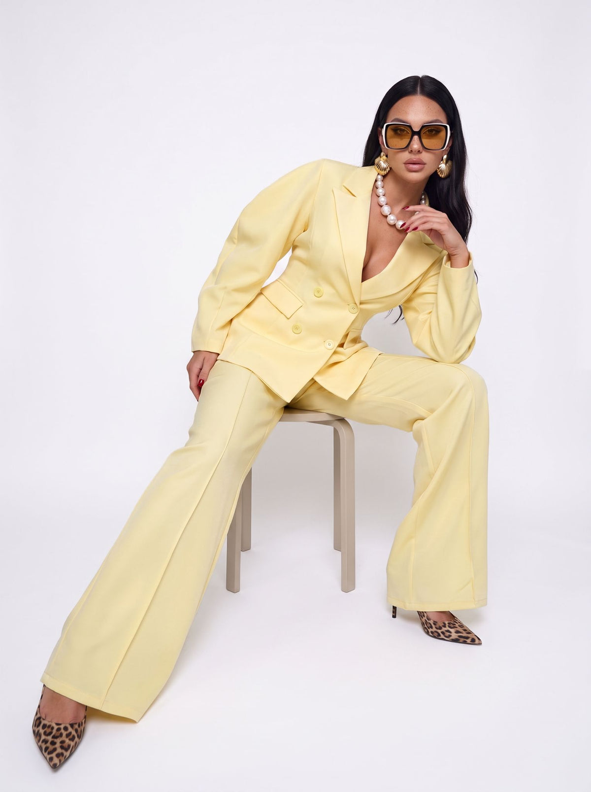 Co-ord Set Double Breasted-Yellow