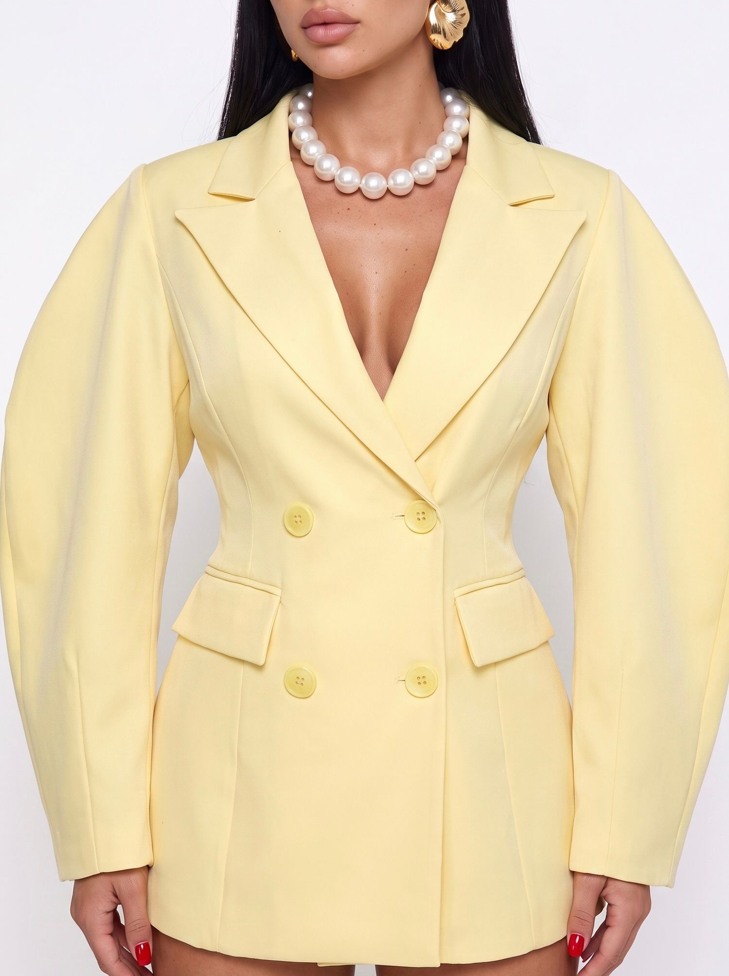 Co-ord Set Double Breasted-Yellow