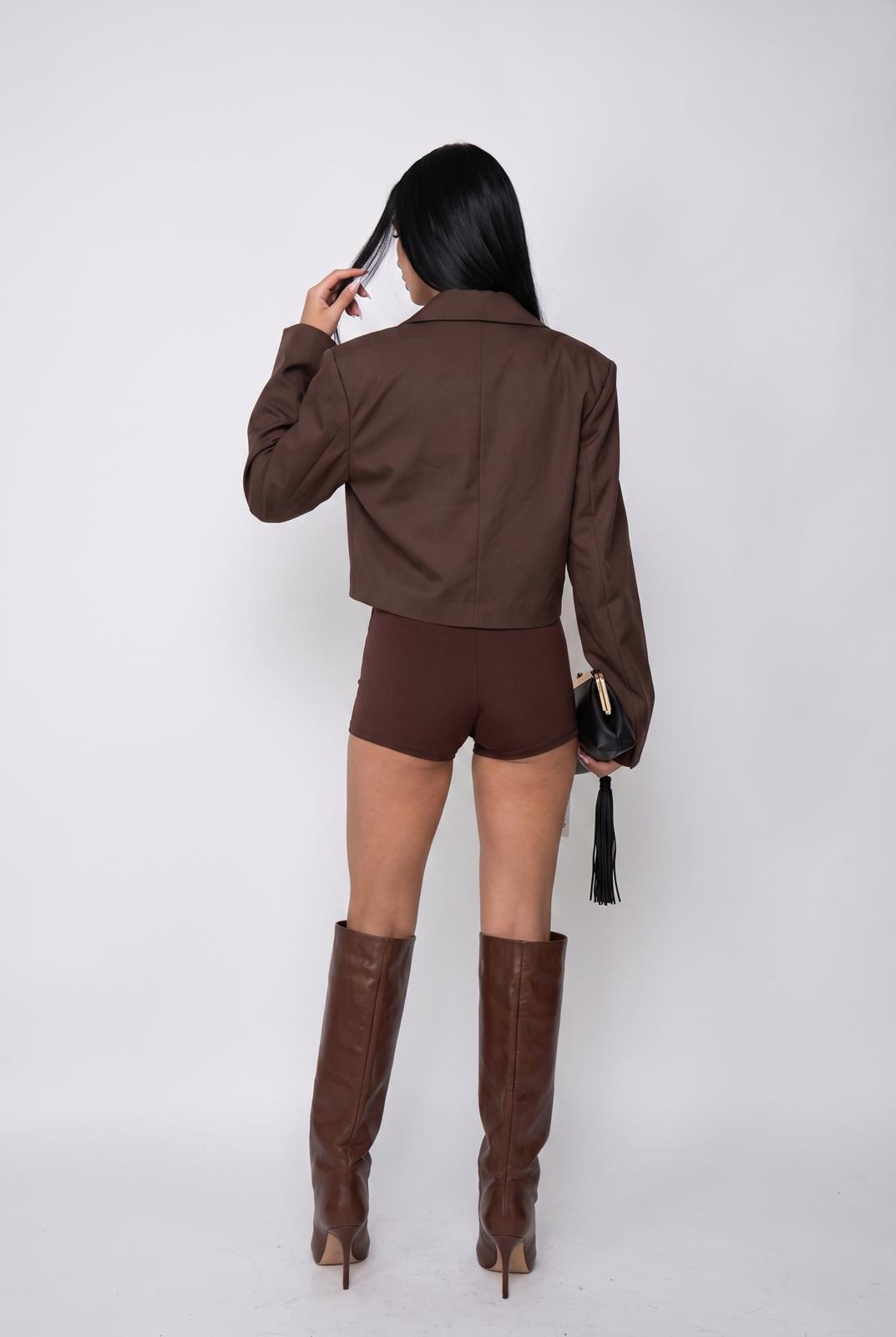 Giacca Clean Crop-Brown