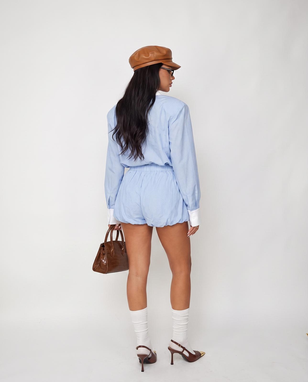 Co-ord Set Checkmate-Light Blue