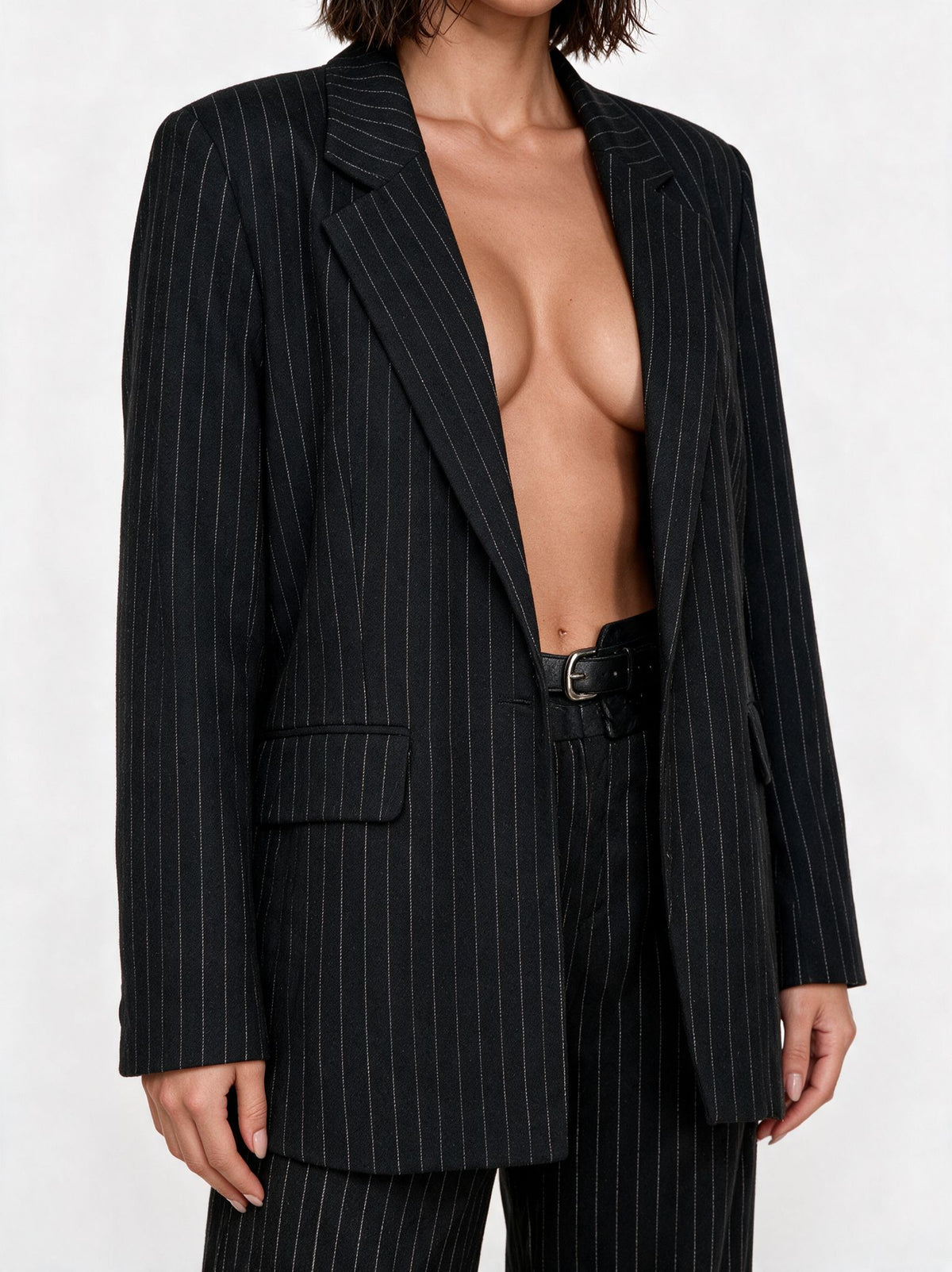 Giacca Chalk-Striped- Black