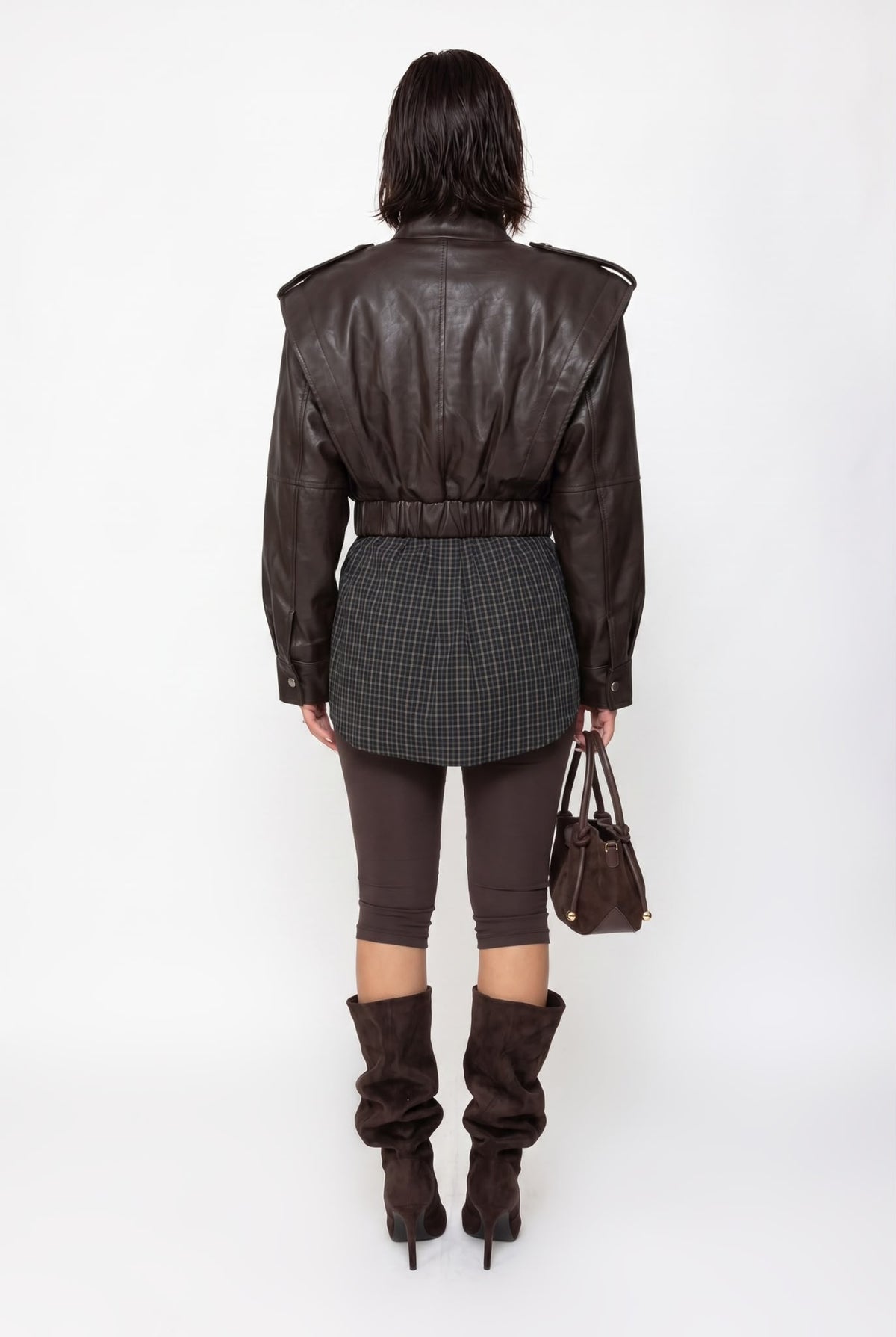Giacca Leather Crush-Brown