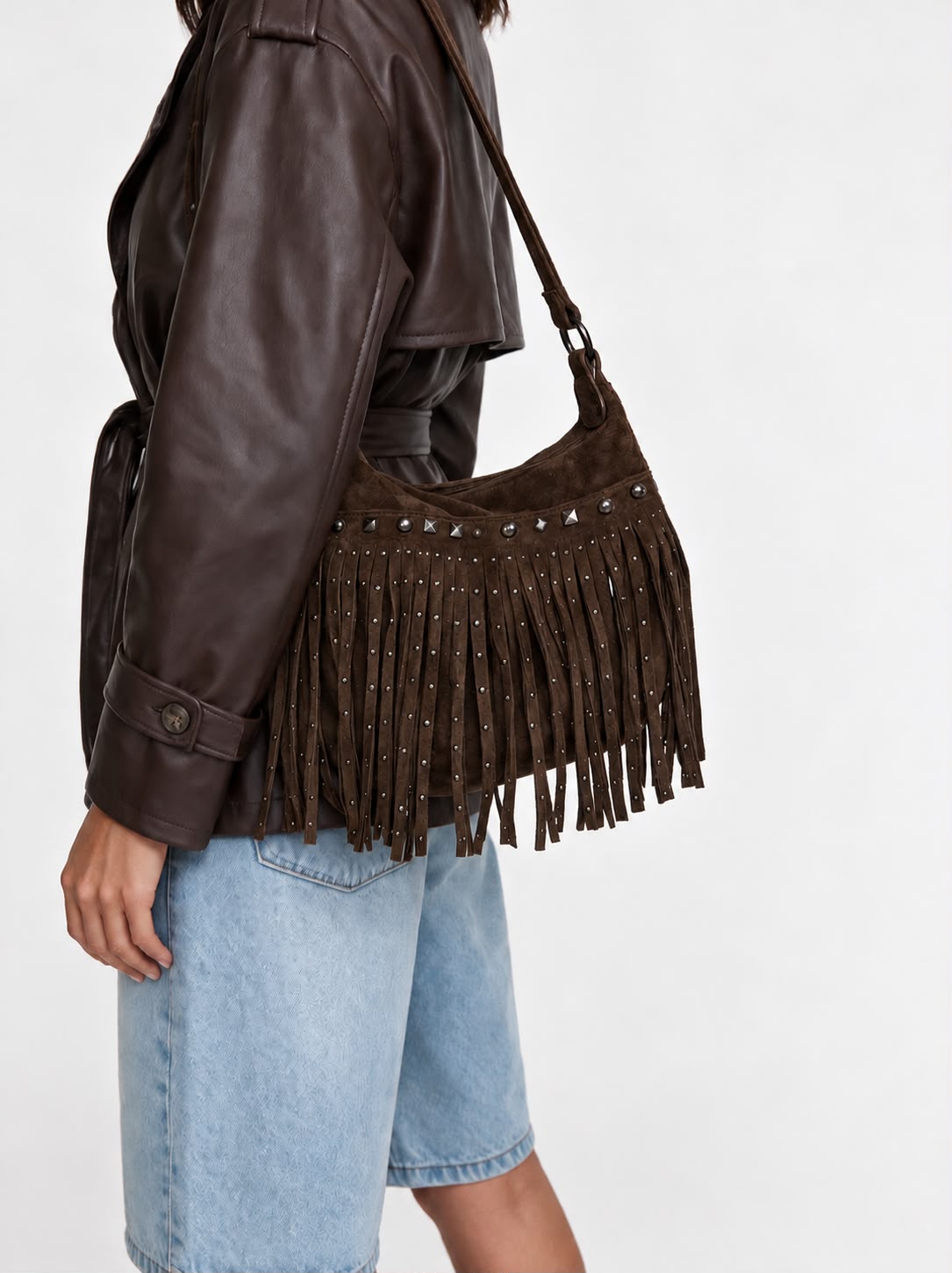 Borsa Studded Rebel-Brown