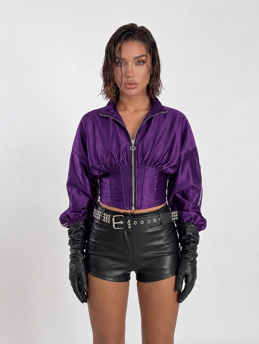 Giacchetto Satin Contour-Purple
