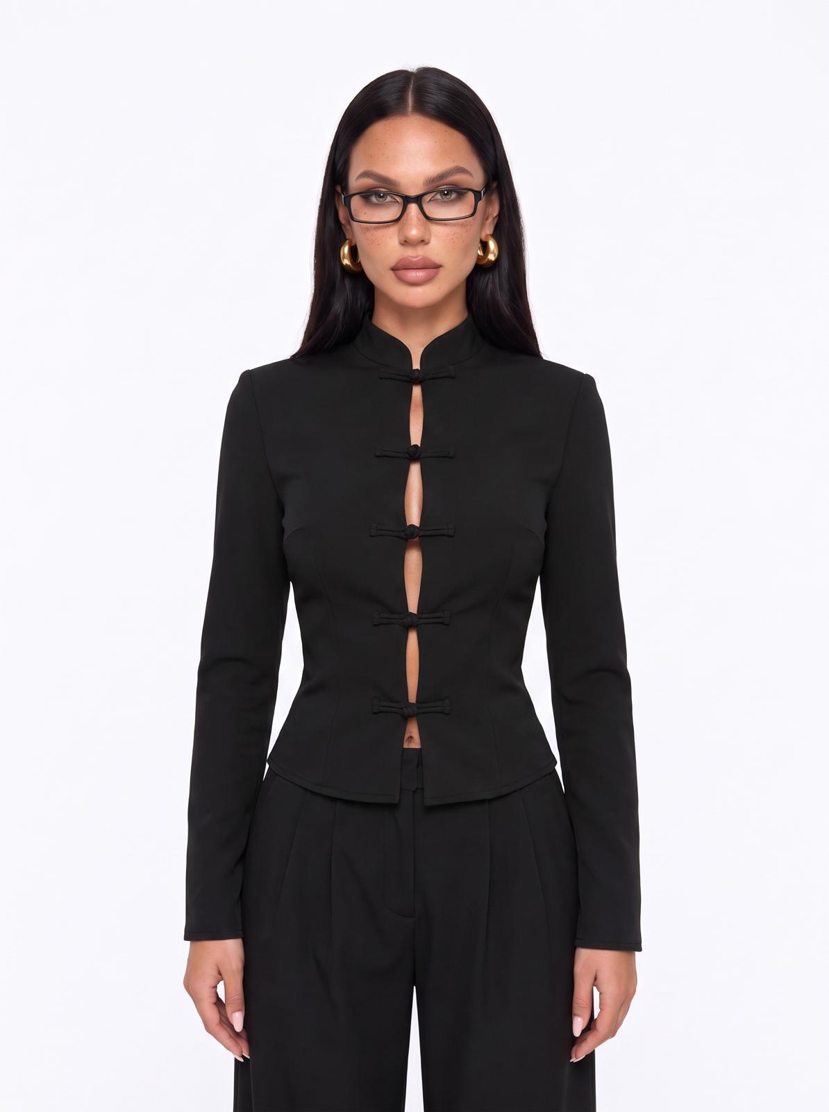Co-ord Frog Fasten-Black