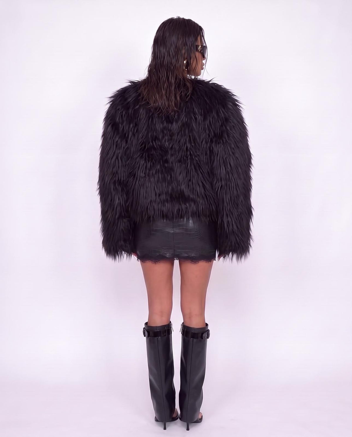 Piel sintética Fluffy Crush-Black