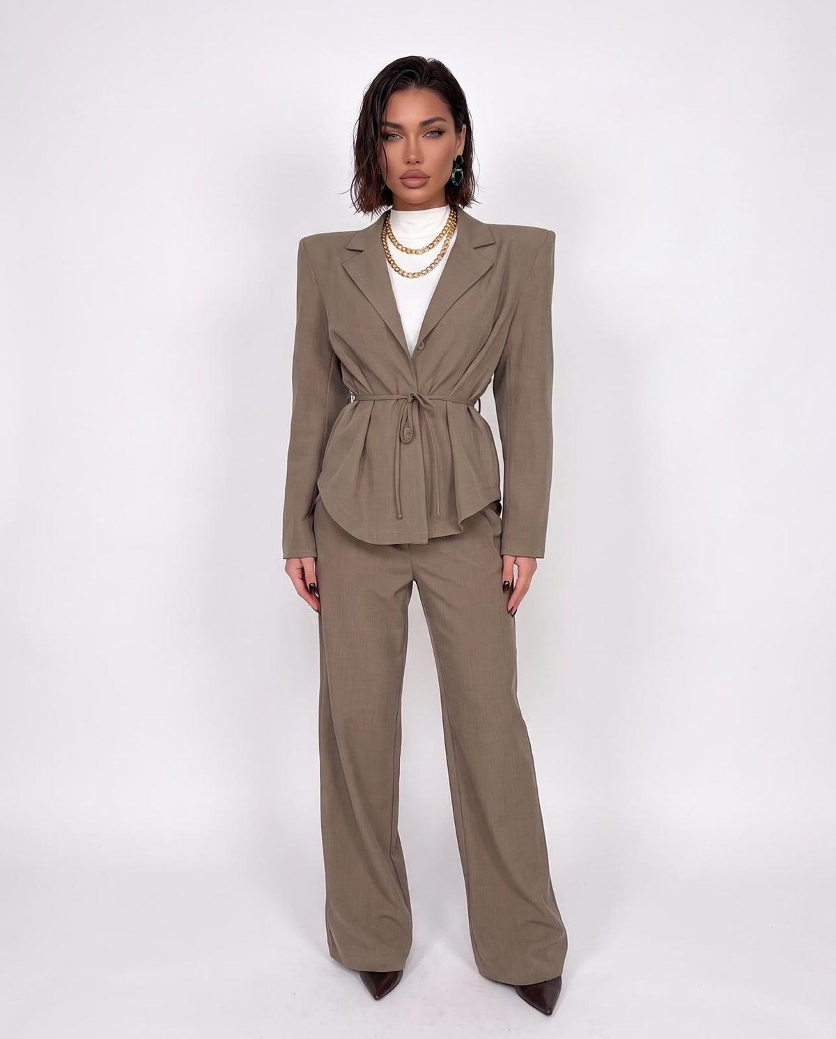 Coord Set Slim Line-Tortora