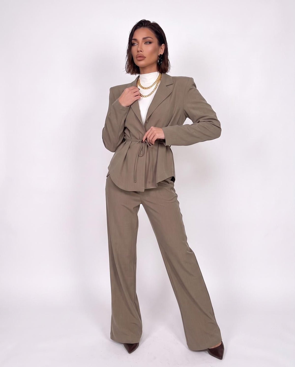 Coord Set Slim Line-Tortora