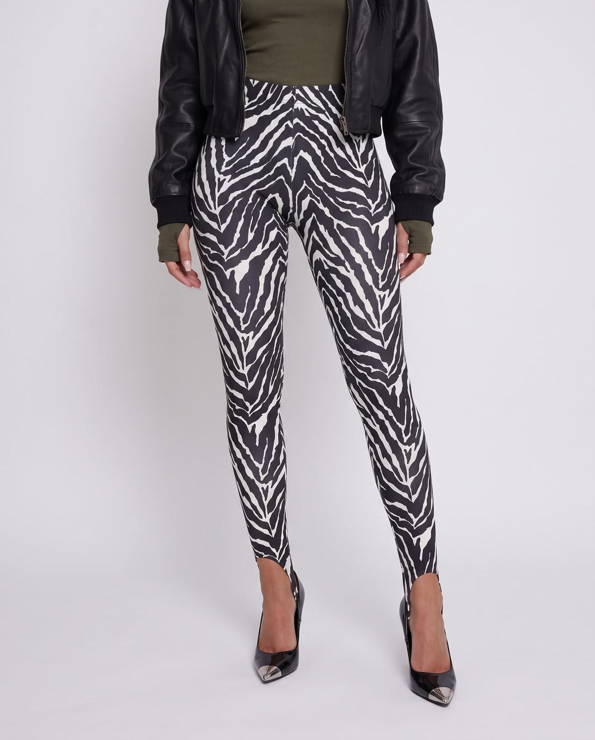 Leggings Foot Loop-Zebra