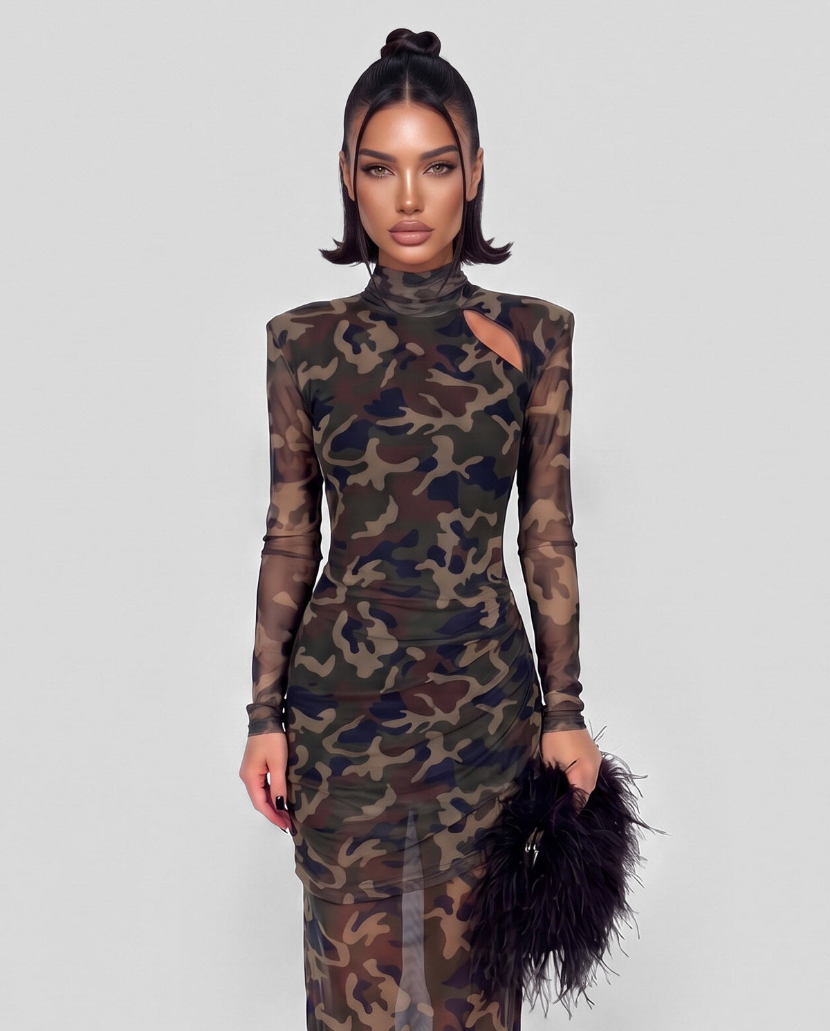 Abito Wild Maxi-Army Green