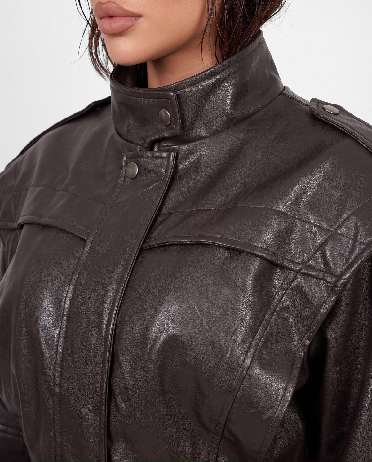 Chaqueta Leather Crush-Marrón