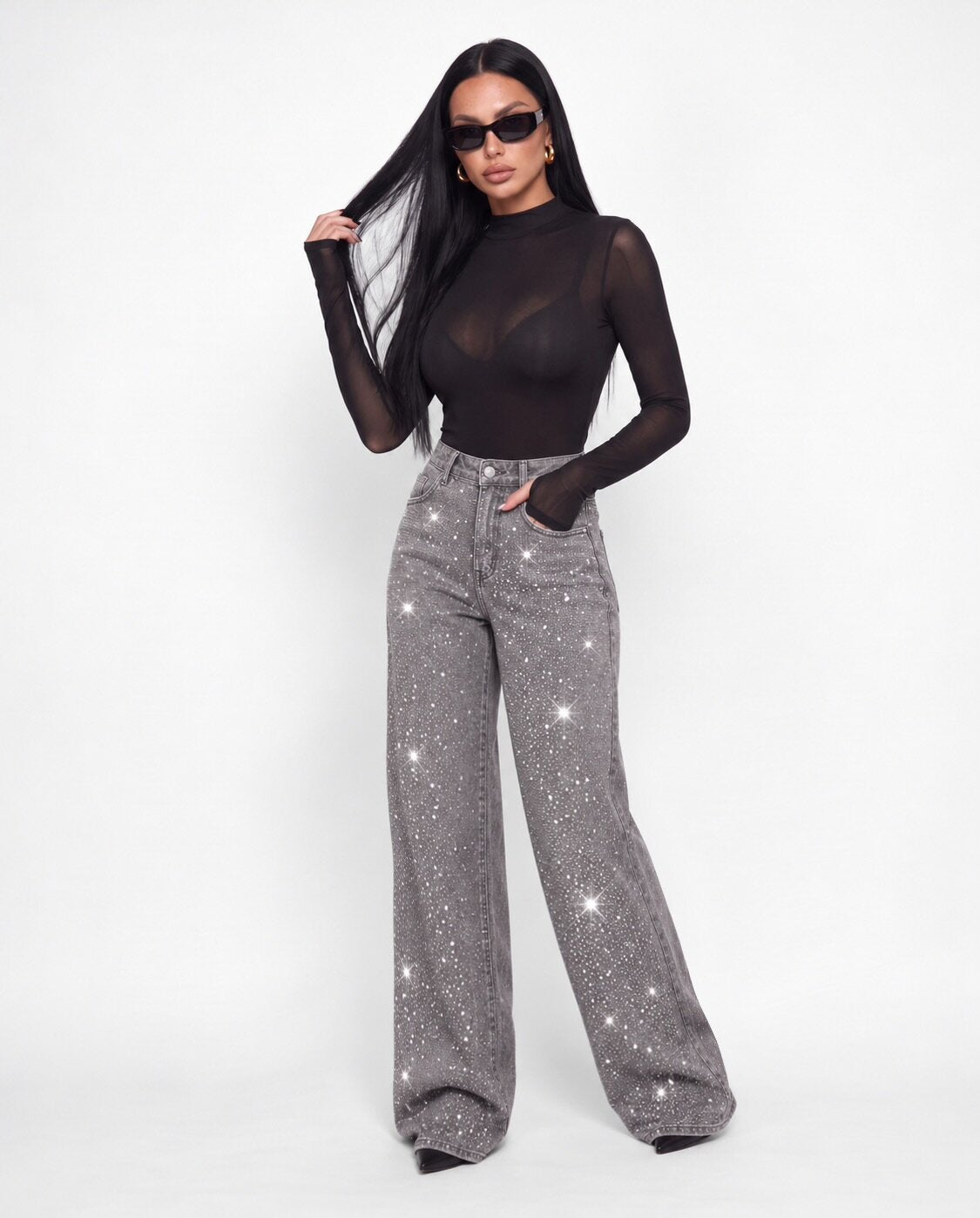 Jeans Crystal Rain-Grey