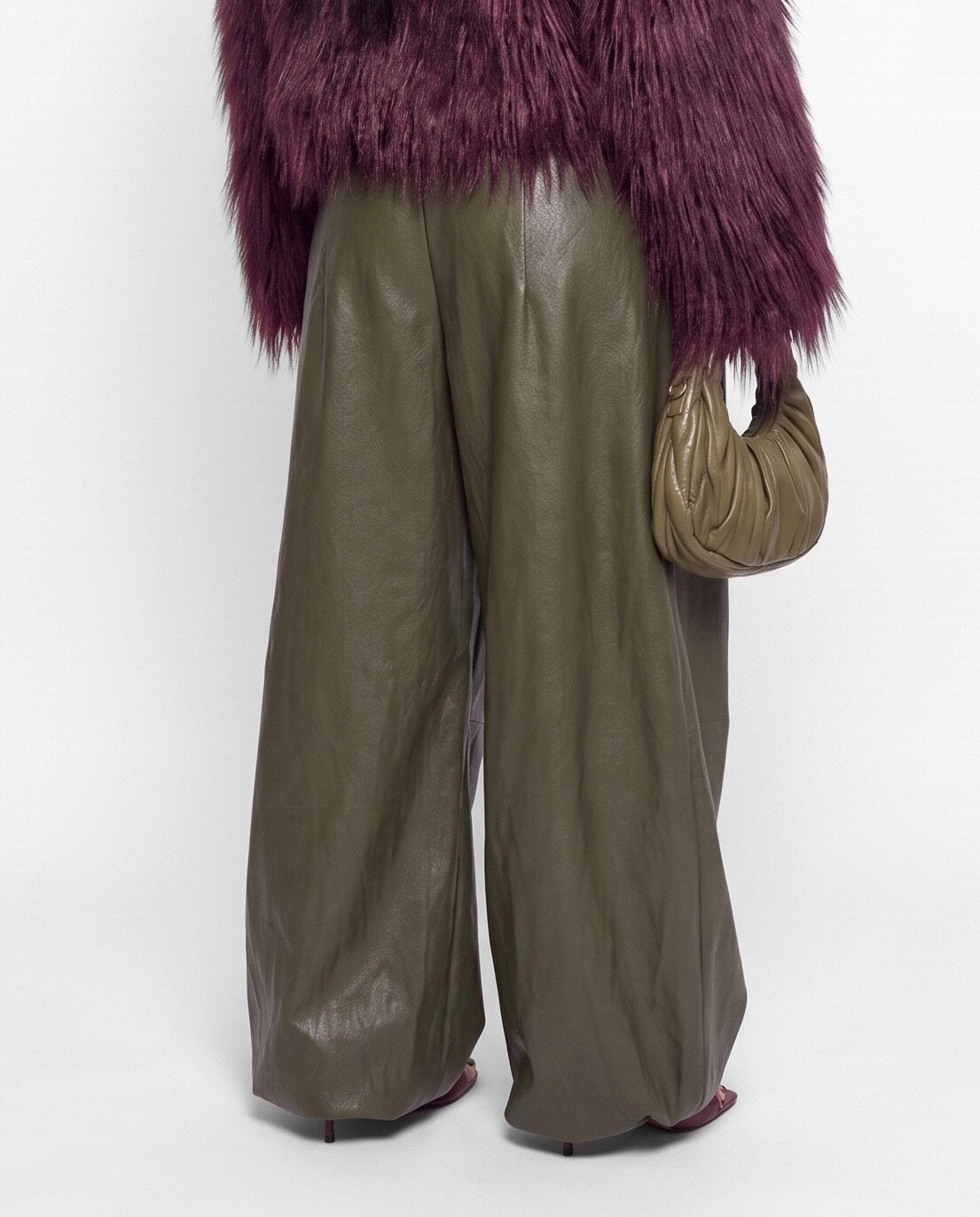 Pantalone Leather Sleek-Army Green