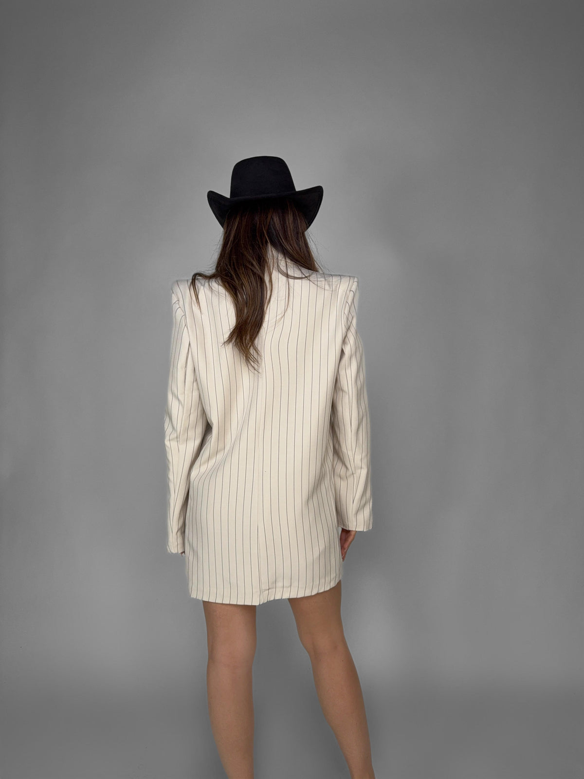 Giacca Chalk-Striped Print - Beige