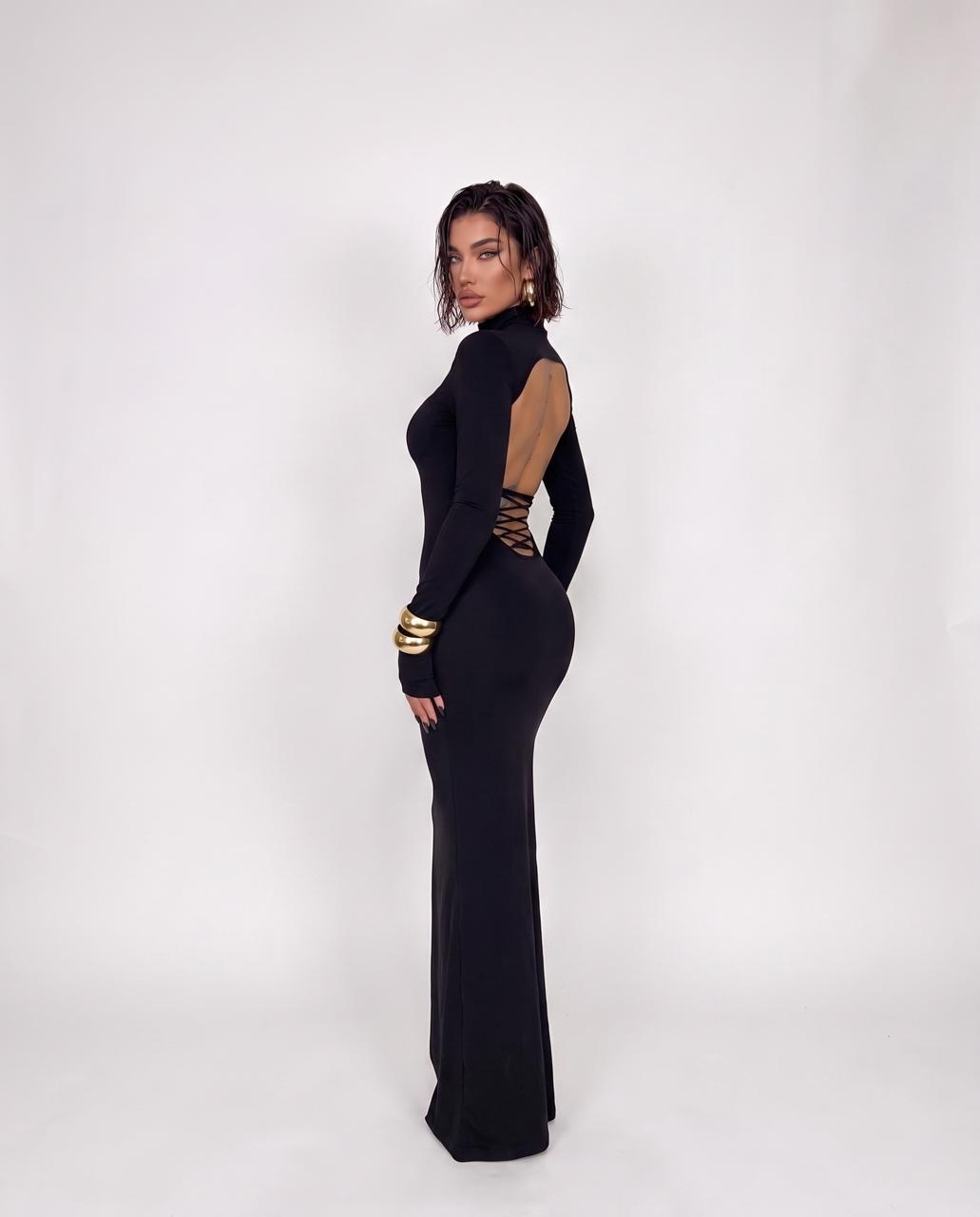 Fitted Lace Dress - Black