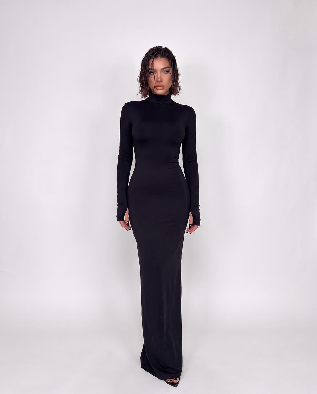 Fitted Lace Dress - Black