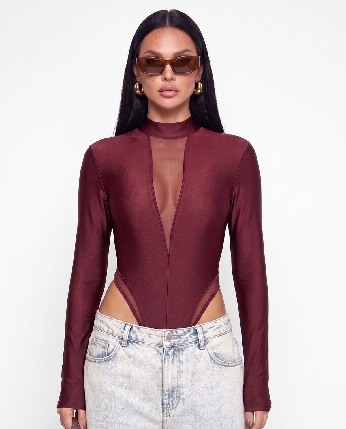 Body Sheer V-Cherry Red